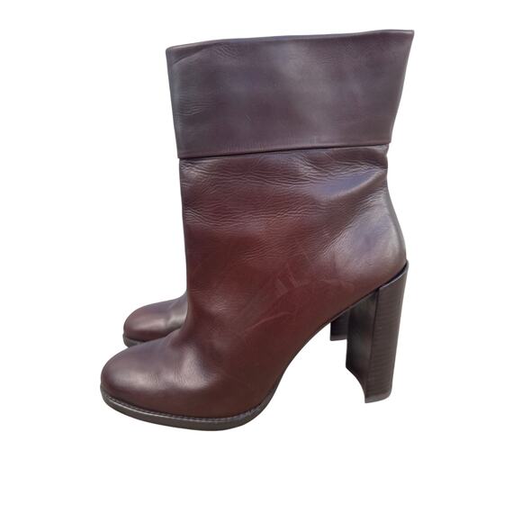 STUART WEITZMAN Pully dark brown leather high heel ANKLE BOOTS - Picture 4 of 11